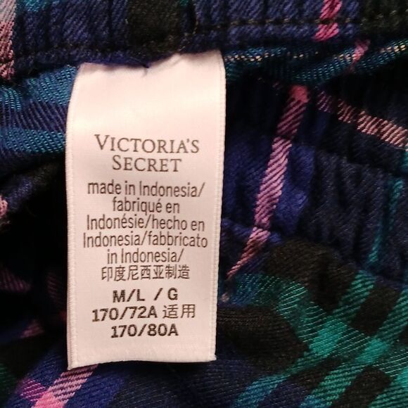 Victoria's  Secret plaid 3pc pajama shirt and pants Set Sz M/L NWOT - Picture 10 of 15